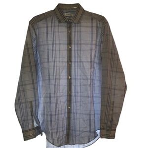 Men’s Calvin Klein blue and white dress shirt 16.5 34/35